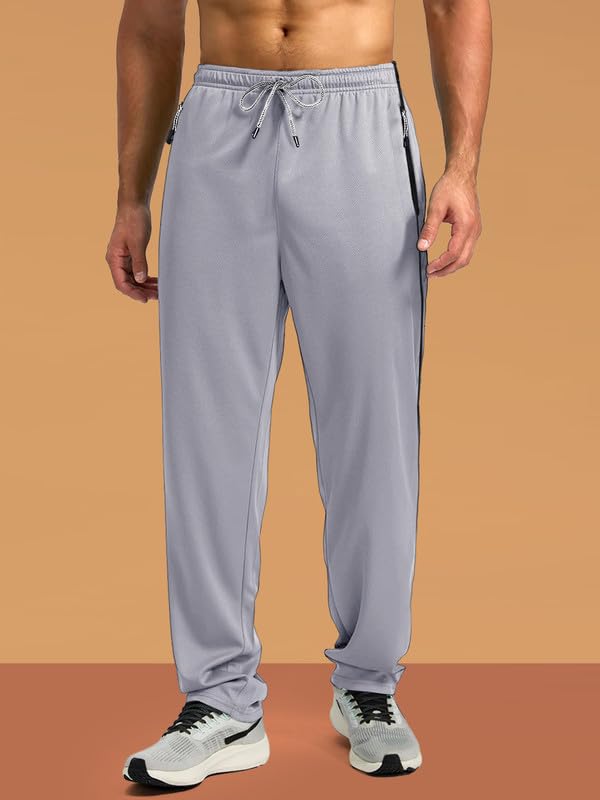 Image of Pinkmint Men's Spandex Track Pant ll Stylish Regular Fit Track with Side Zip Pocket ll Gym Wear ll Yoga ll Sports (Pack of 1 | Available in Plus Size)