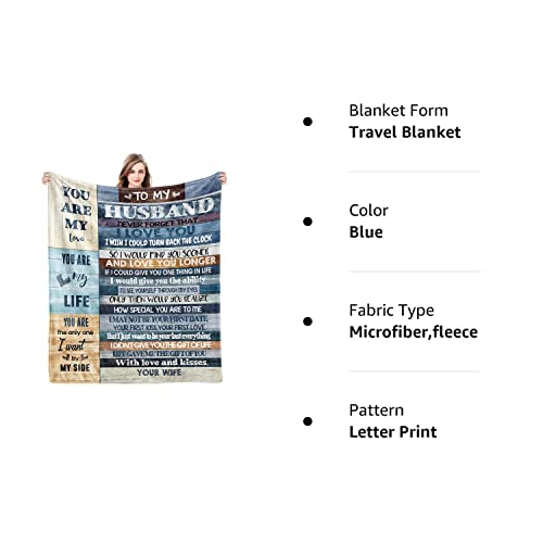 Anniversary Romantic Gifts For Him, Birthday Gifts For Husband From Wife, To My Husband Personalized Gifts For Men Ultra-Soft Throw Blanket, Wedding Father's Day Husband Gift (60 X 50 In) #TOP7