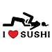 TOOGOO I Love Sushi Sticker Car Window Van Parabrezza Posteriore Camion Paraurti Porta Decalcomania PVC Bomb Funny Stance Daily Driven JDM Drift Rally Nero E Rosso