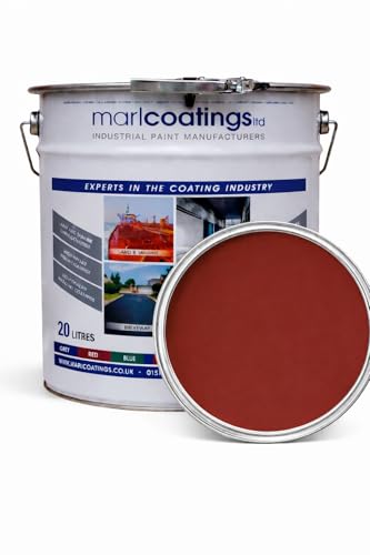 marlcoatings Heavy Duty Hardwearing Polyurethane Concrete Industrial (20L Red Oxide) Semi Gloss Floor Paint, Great for Garages, Car showrooms, Factories and Many other uses.