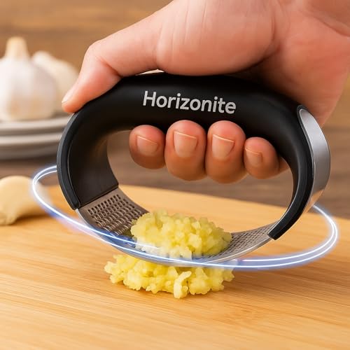 Image of Stainless Steel Garlic Press & Ginger Crusher | Easy to Use Rocking Mincer Tool for Quick Chopping & Crushing | Ergonomic, Durable & Dishwasher Safe Kitchen Gadget Single Pack