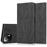 MIKULLE Cover a Libro XIAOMI Mi 11 Lite 4G/5G,Custodia in Pelle XIAOMI Mi 11 Lite Magnetica Cover,Flip Folio PU Pelle Portafoglio per XIAOMI Mi 11 Lite-Nero