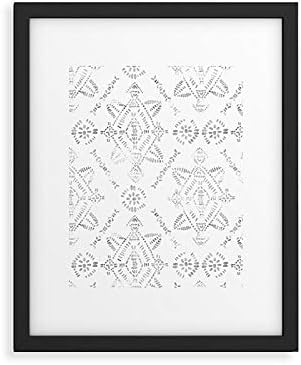 Deny Designs Early 2021 Framed Art Print, 8" x 10", Reeve Pattern White