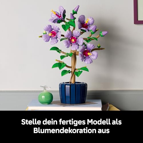 Image of Lego Hibiscus Flower (10372) - Flowers Lego Botanicals, Bouquet Decoration (Including Printed Tile)