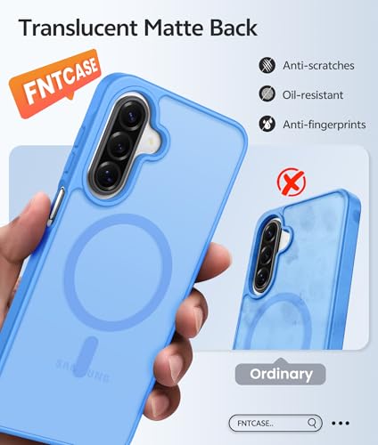 Image of FNTCASE for Galaxy A17 /A16 5G Phone Case: for Samsung A17 Cases [Compatible with Magsafe] [Screen Protector] Matte Translucent Military Grade Protection for Samsung A 17 & A 16 4G Cover - Ice Blue
