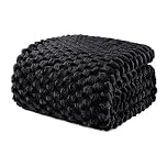 Exclusivo Mezcla Fleece King Size Blanket for Bed, Extra Large Fuzzy Black Bed Blankets, Soft Cozy Plush Sofa Throws for All Seasons, 230x265 CM