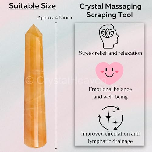 Image of Certified Yellow Aventurine Crystal Wand - Pointed Crystal Wand for Energy Healing, Chakra Balancing, Meditation and Home Decor - Crystals and Healing Stones for Gift