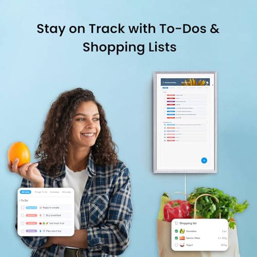 Apolosign 15.6-inch Digital Calendar : Dual Mode Smart Wall Planner, No Subscription, Install Apps, Sync Calendars, Electronic Touchscreen Interactive Display for Family Schedules, Chore Chart - with Stand (Gray Wood) - Image 7