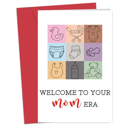 Heollaok Funny Baby Shower Card, New Mother Gift for Her, Humorous Pregnancy Card for New Mom, Welcome to Your Mom Era