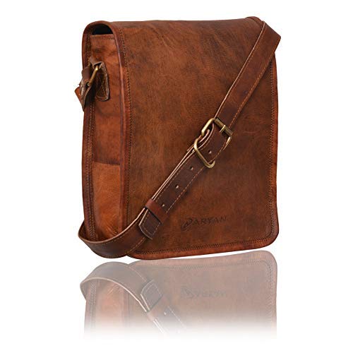 Aryanexports Genuine Leather Vintage Handmade 11 Inch Craft Shoulder Cross Body Sling Bag Brown Satchel Unisex Bag - Gifts Sale Suits For Men Or Women #TOP1
