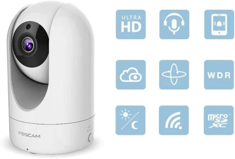 Foscam 4MP/2K Wireless Security Camera, Indoor 2.4/5GHz WiFi Smart Home Camera,Human/Motion/Sound Detection, Free APP/Cloud, 2-Way Audio, Pan/Tilt, Night Vision,Compatible with Alexa (Black)