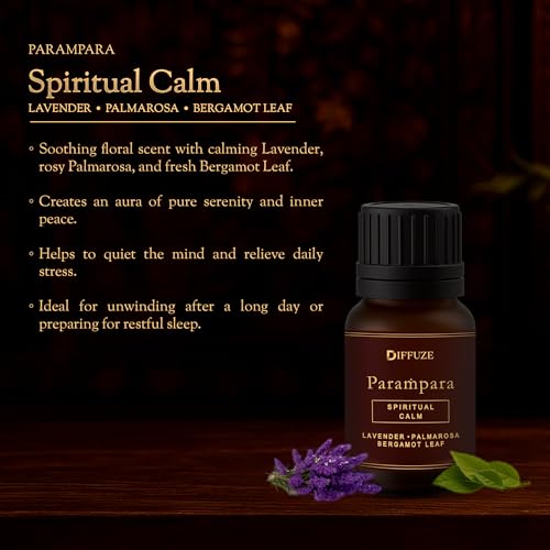 Image of DIFFUZE Luxury Essential Oil Set | Spiritual Calm Duo - (Serene Woods & Spiritual Calm) | Sandalwood, Palmarosa & Lavender Essential Oil Set for Diffuser, Meditation & Relaxation 2 x 15ml | Essential oil for home fragrance