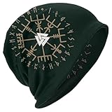 yayoitimes Gorro de Doble Capa Brújula Vikinga, Moda Unisex, Cuervo Nórdico Estampado Tótem 3D Sombrero Calavera Informal Harajuku, Sombrero de Ciclismo Callejero al Aire Libre Para Primavera