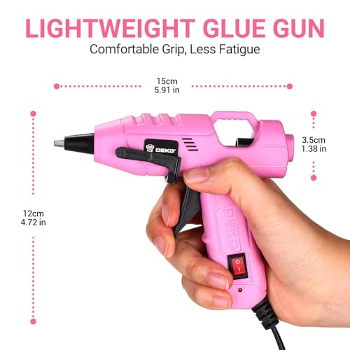 Miniatura 2 de Dekopro 20w Pistola Silicona Caliente, Juego De Pistola De Silicona, Pistola Pegamento Caliente Con 30 Pcs Barras De Pegamento,7mm 100mm Barras,Para Diy, Arte, Hogar, Rosa