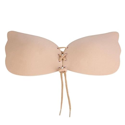 Sutiã de corda de borboleta Vin Beauty, sem costura, sutiã de gel de silicone invisível, autoadesivo, sutiã push-up
