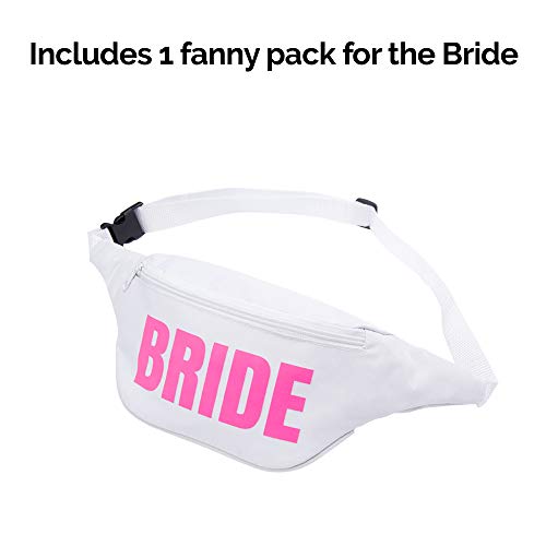 image for Pop Fizz Designs Bachelorette 80s Fanny Pack Set | 12 Pack | 1 Bride F
