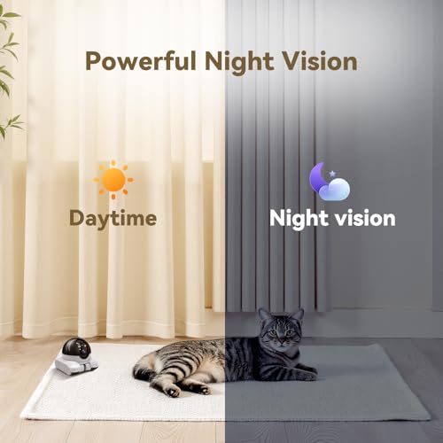 AEZ Robot Camera on Wheels 1080P Dual Lens,Indoor Movable Security Camera with 2-Way Talk,Blinky Bot with Night Vision,Distance Bot App Control for Cats/Dogs/Baby/Elderly (SD/Cloud Storage) - Image 8