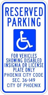 Phoenix Arizona ADA Reserved Parking Sign - 12x24 - Reflective | Rust Free Aluminum