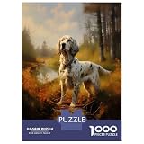 Rompecabezas para Adultos 1000 Piezas English Setter in Forest Rompecabezas Juegos Divertidos Vacaciones En Casa Matar El Tiempo Oferta como Regalos para Toda La Familia 52x38cm/1000pcs