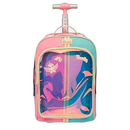 Mochila Escolar com Rodinha Color Block - Puket