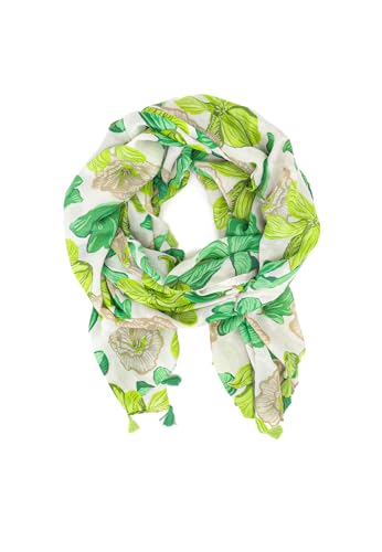QUEEN HELENA Sciarpa Leggera Morbida con Fantasia Foulard Colorato Casual Donna SC024-7 (Verde)