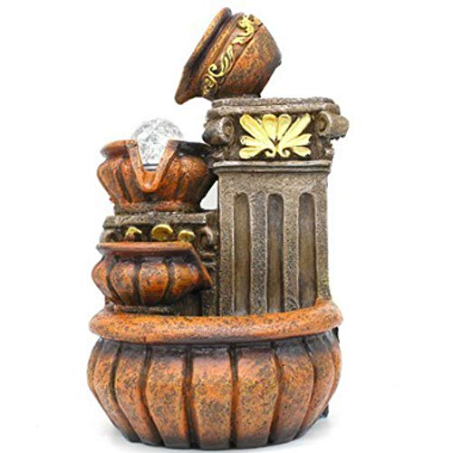 Fonte de Água Decorativa Resina Cascata Iluminação de Led GT746 -...