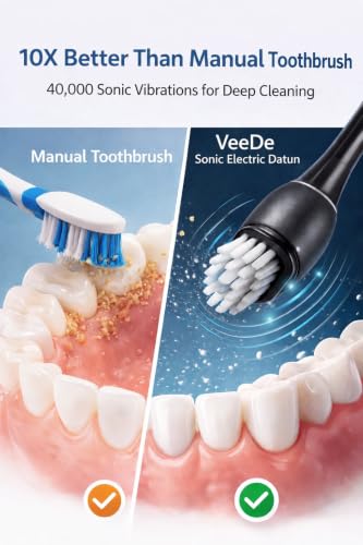 Image of Sonic Electric Datun (Electric Toothbrush) for Adults | 40000 Strokes /min, 5 Modes, Soft Bristles, 5 Heads, 45-Day Battery, IPX8