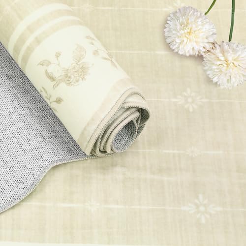 IDEALHOUSE Washable Scalloped Area Rug - Modern Non-Slip Low Pile Carpet, Soft & Collapsible, Mark Resistant – for Living Room, Bedroom, Dining, Nursery, Office - Ivory Rice, 8x10ft (244x305cm) by IDEALHOUSE - Used condition - Image 5