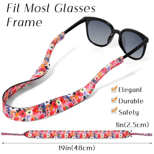 Image of Flutesan Sunglasses Strap Floating Neoprene Eyewear Retainer Anti Slip Adjustable Sports Eyeglasses Strap for Outdoors Sports