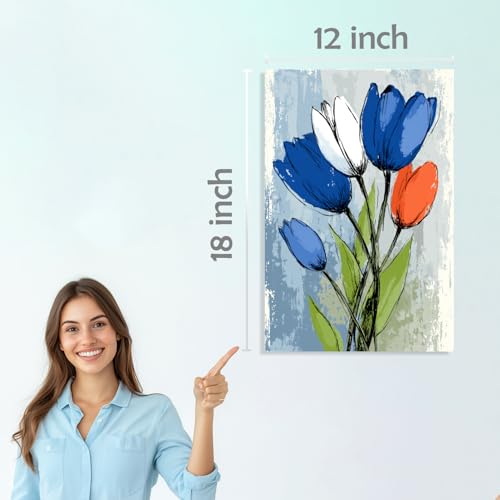 Image of SiddArtify Floral Wall Art Prints Set - Watercolor Flower Poster Decor for Living Room Bedroom - 12x18 inch Board Pack of 6