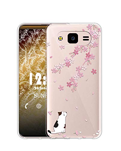 Sunrive Coque Compatible avec Samsung Galaxy Core Prime, Silicone Étui Housse Protecteur Souple Gel Transparent Back Case(TPU Fleur Rose 2)+ Stylet OFFERTS