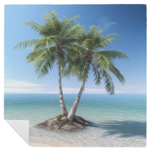 Servilletas de tela lavables y reutilizables con palmeras marinas 7