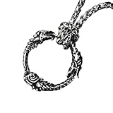 ZFHTJEKNCS Collar de dragón Vikingo Retro devorador de sí Mismo Dragón de Tres Cabezas Colgante de Moda de dragón Hip Hop Regalo Creativo de dragón Vikingo