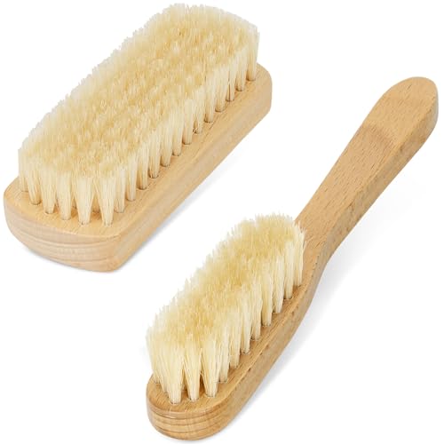 TAKAVU Leather & Upholstery Brush Set, White Boar Hair