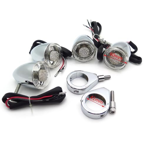 Clignotants moto 41mm chrome étanches pour visibilité Davidson - 6