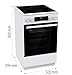Gorenje GEC5C61WG Elektro-Standherd mit Glaskeramik-Kochfeld, 50cm Breite, 70 Liter, Pizza Funktion, FrozenBake, AirFry, MultiAir Technologie, HomeMade Backofenform, AquaClean, FastPreheat, Weiß