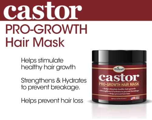 Difeel Castor Pro-Growth Hair Care Box 4-Pc Shampoo & Conditioner Gift Set - Includes 12Oz Shampoo, Conditioner, Hair Mask And 7.1Oz Hair Oil - Shampoo And Conditioner Gift Set #TOP3