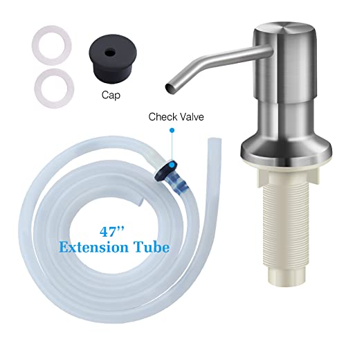 Soap Dispenser For Kitchen Sink And Extension Tube Kit, Stainless Steel Soap Dispenser With 47 Inches Tube Connects Directly To Soap Bottle, Hand And Dish Soap Dispenser Pump （Brushed Nickel） #TOP5