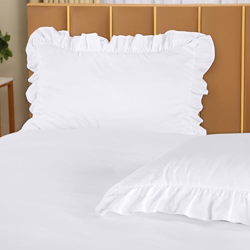 Utopia Bedding Ruffle Duvet Cover Set - Duvet Cover Double with Pillowcases - Soft Microfibre Polyester Ruffle Bedding (White) - Cosy Home Interiors Utopia Bedding Ruffle Duvet Cover Set - Duvet Cover Double with Pillowcases - Soft Microfibre Polyester Ruffle Bedding (White) - Image 7