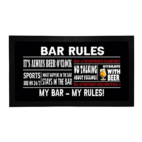 Runner Mat - Novelty Home Pub - Funny Drink Beer Gifts for Men Women - Rules