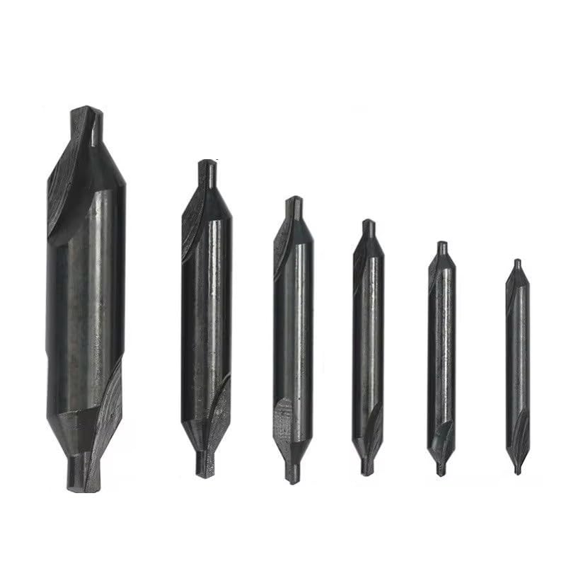 WZFCSet Di Punte Da Trapano Centrali HSS Punta Da Trapano Svasatore Da 60 Gradi Punte Centrali Combinate Rivestite In TiN Per Metallo,Set Da 6 Pezzi