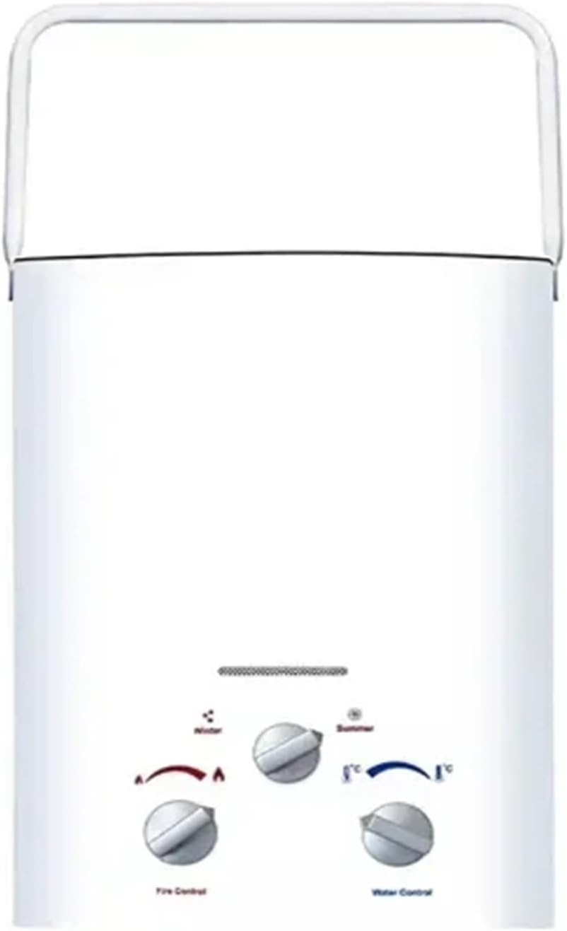 Instant Water Heater, LPG Propane Gas Tankless Water Heater 6L Outdoor Camping Instant Bath with Shower Head Hot Water Heater Boiler Car Truck TentBianco