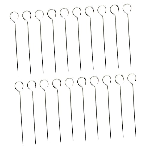 JOINPAYA 20pezzi Spiedini in Per Grigliate e Barbecue Bastoncini Riutilizzabili Per Carne Antiscivolo Manico Per Sicurezza Come Fornitura Per Barbecue