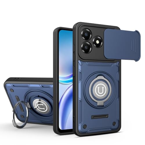 Housse ZTE Blade A36 antichoc avec béquille et cache caméra coulissant