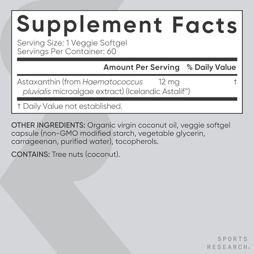 Sports Research Astaxanthin 12 Mg 60 Softgels の商品画像 4