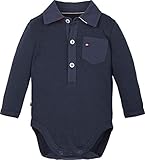 Tommy Hilfiger Baby-Jungen POPLIN Collar Body L/S Kleinkind-Tank-Top, Twilight Navy, 92 cm