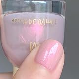 Rosarden Holographic Glitter Nail Polish, Air Dry Reflective Gel, Bright Pink Neon Color, Light Pastel Quick Dry Sparkly Polish for Women Girls, 10ML