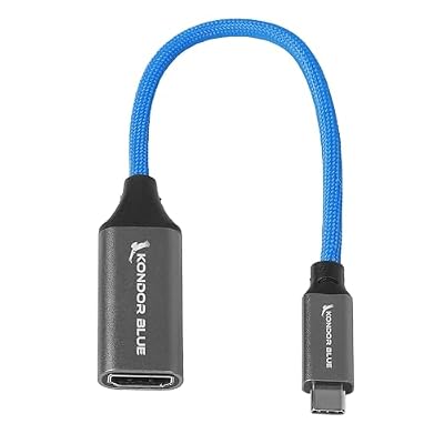 KONDOR BLUE | USB-C to Female HDMI Display Cable for Monitors | Convert Your USB-C Port into a HDMI Port, Compatible with Apple and Android Devices | Blue