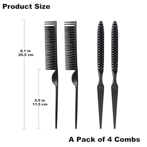 Set de 4 peines para rizos y peinado negro miniatura 2