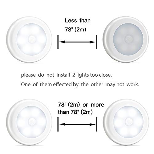 Luces de noche con sensor de movimiento y base imantada para iluminar el hogar, pack de 3 5